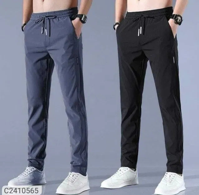 MEN'S HIGH STRETCH SKINNY LYCRA PANTS(Black & Gray) Buy 1 Get 1 Free