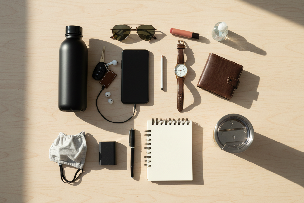 create a image for accessiores and gadjets and more accessiores people use in daily life